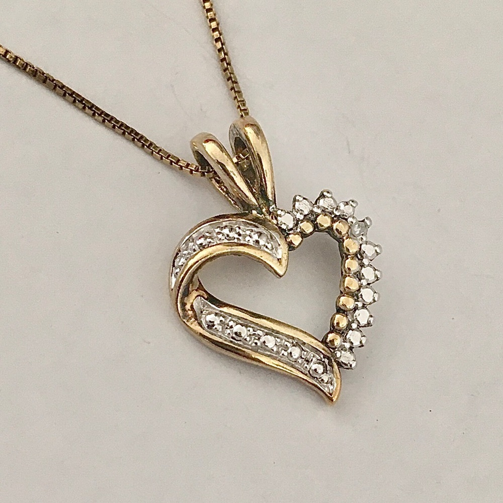 Diamond Accent Gold Heart Pendant Necklace